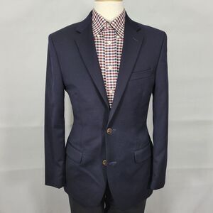 Joseph‎ Feiss Men's Sport Coat Blazer Two Button Navy Blue Twill Classic Fit 37R